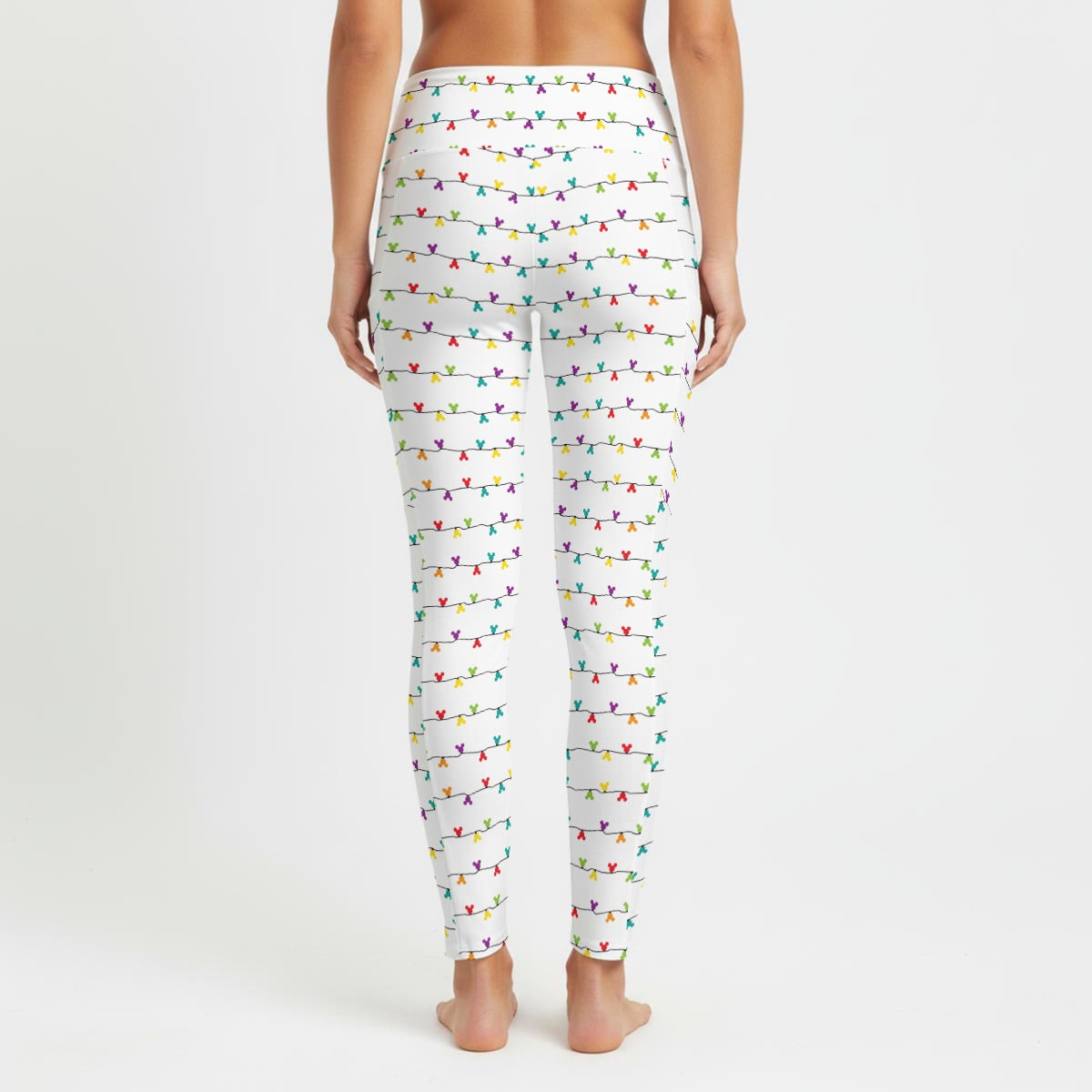 Colorful MM Christmas Lights Women's High Waist Leggings With Side Pocket