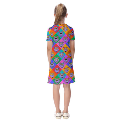 Diamond Figgy Kid's Short Sleeve Dress
