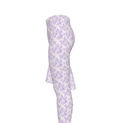 Purple Princess Castle Toile Girls LS Pants Set