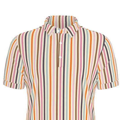 Friendly Ghosts Stripe [Slate] Men's Stretch Collar Polo Shirt