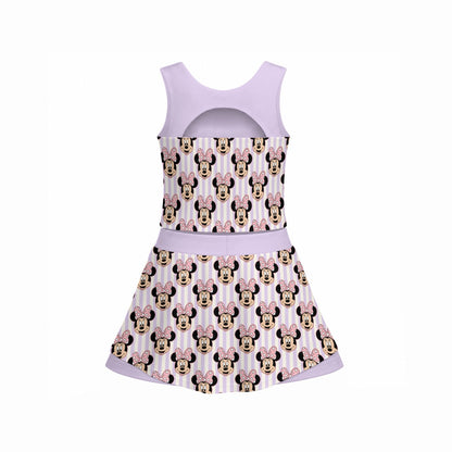 Minnie Stripe Women's Sports Tank & Skort Set