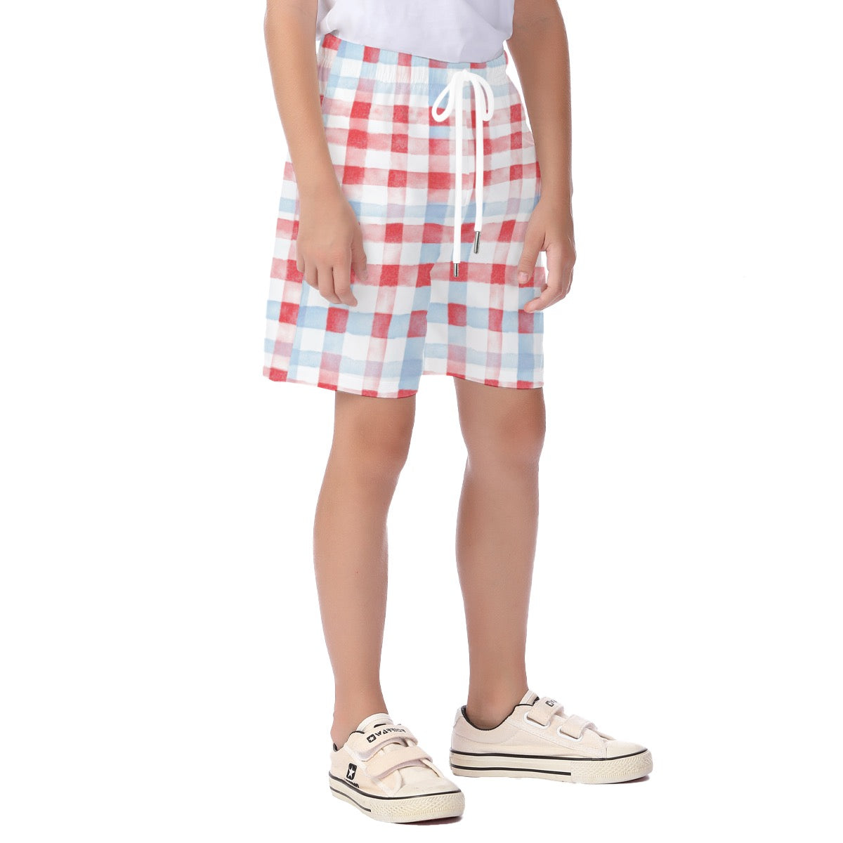 Patriotic Plaid Kid's Beach Shorts