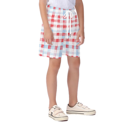 Patriotic Plaid Kid's Beach Shorts