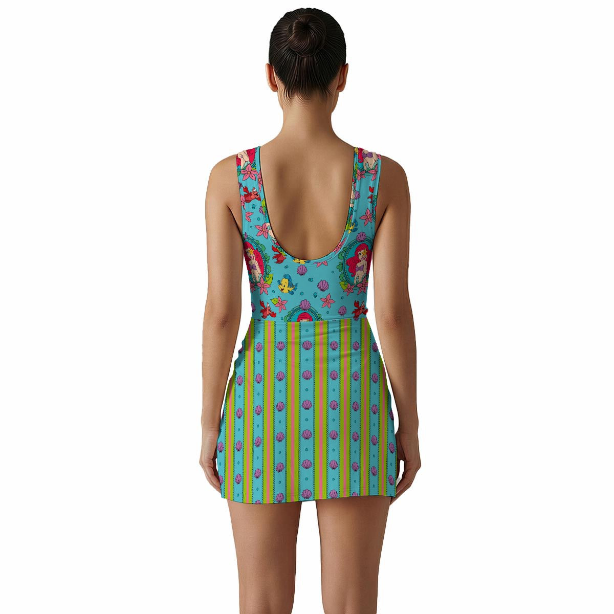 Bright Mermaid & Shells Women's Sleeveless Bodysuit Dress