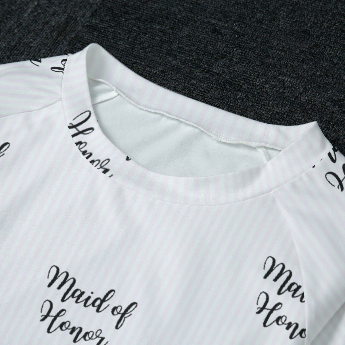 Maid of Honor Striped Women's Raglan Sleeve Pajamas