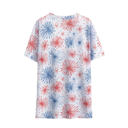 Patriotic Fireworks Children's Round Neck T-Shirt
