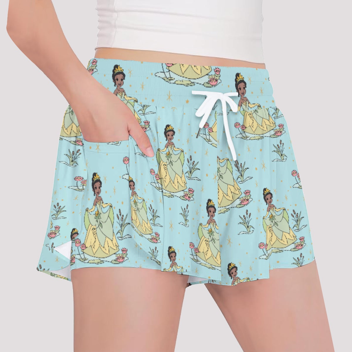 Tia [aqua] [smaller print] Girls' Sports Culottes