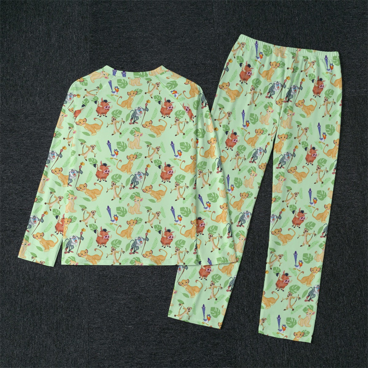 King of the Savannah Men's Raglan Sleeve Pajamas With Wide Ankles