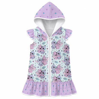 Alien Friends Girls' Hooded Beach Cover-Up
