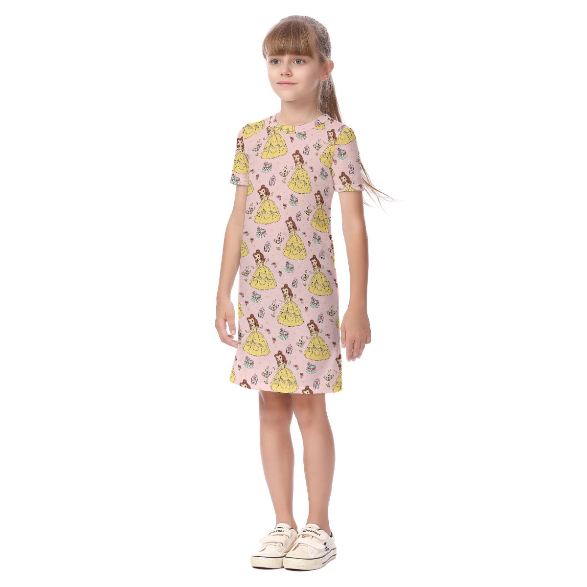 The Beautiful Princess [smaller print] Kid's Short Sleeve Dress