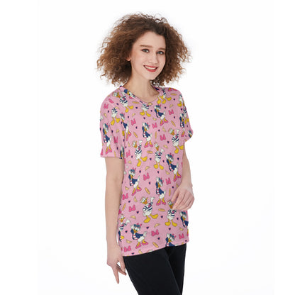 Parisian Ducks Women's O-Neck T-Shirt|180 GSM Jersey