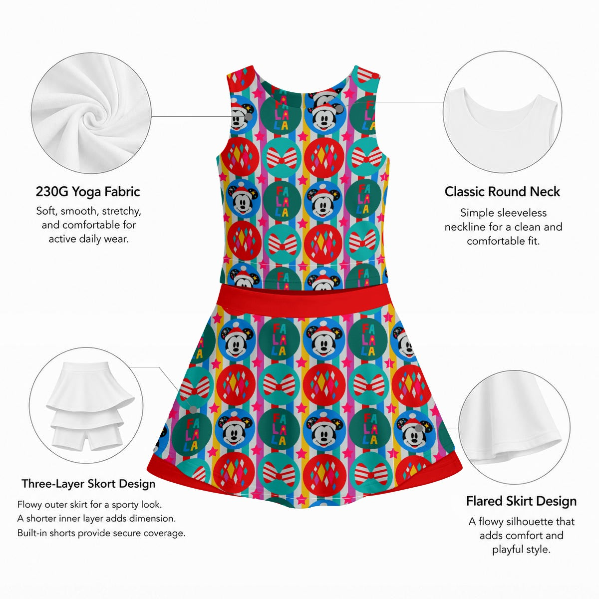 Christmas Icon Girl's Sports Tank & Skort Set