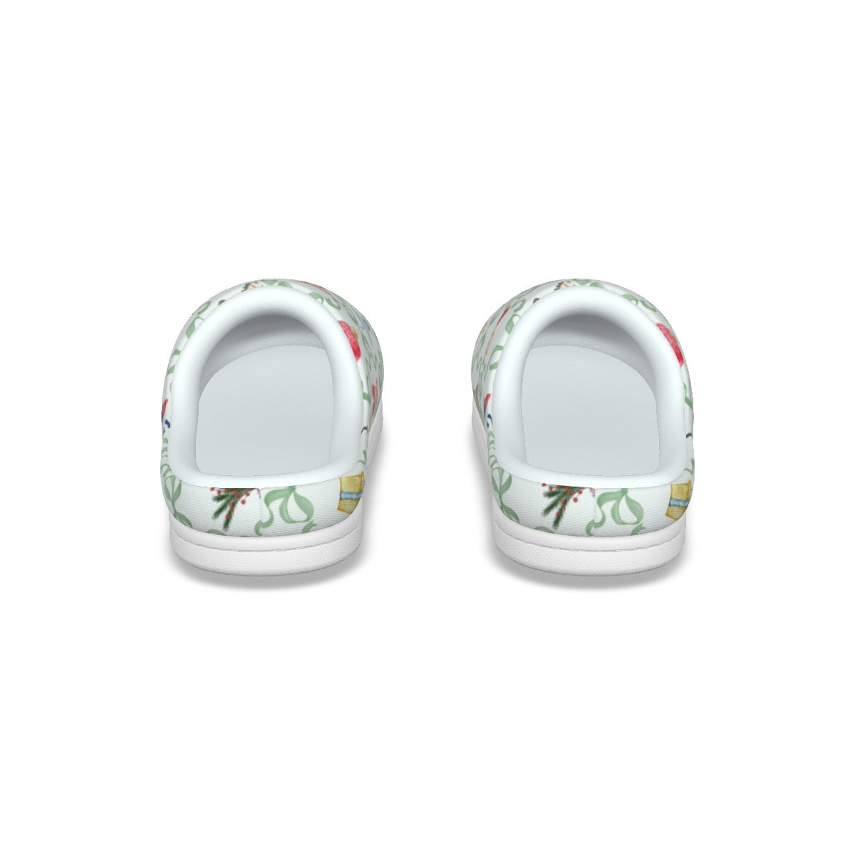 Green Bow Trellis Nutcracker Women's Plush Slippers