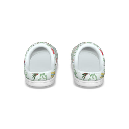 Green Bow Trellis Nutcracker Women's Plush Slippers