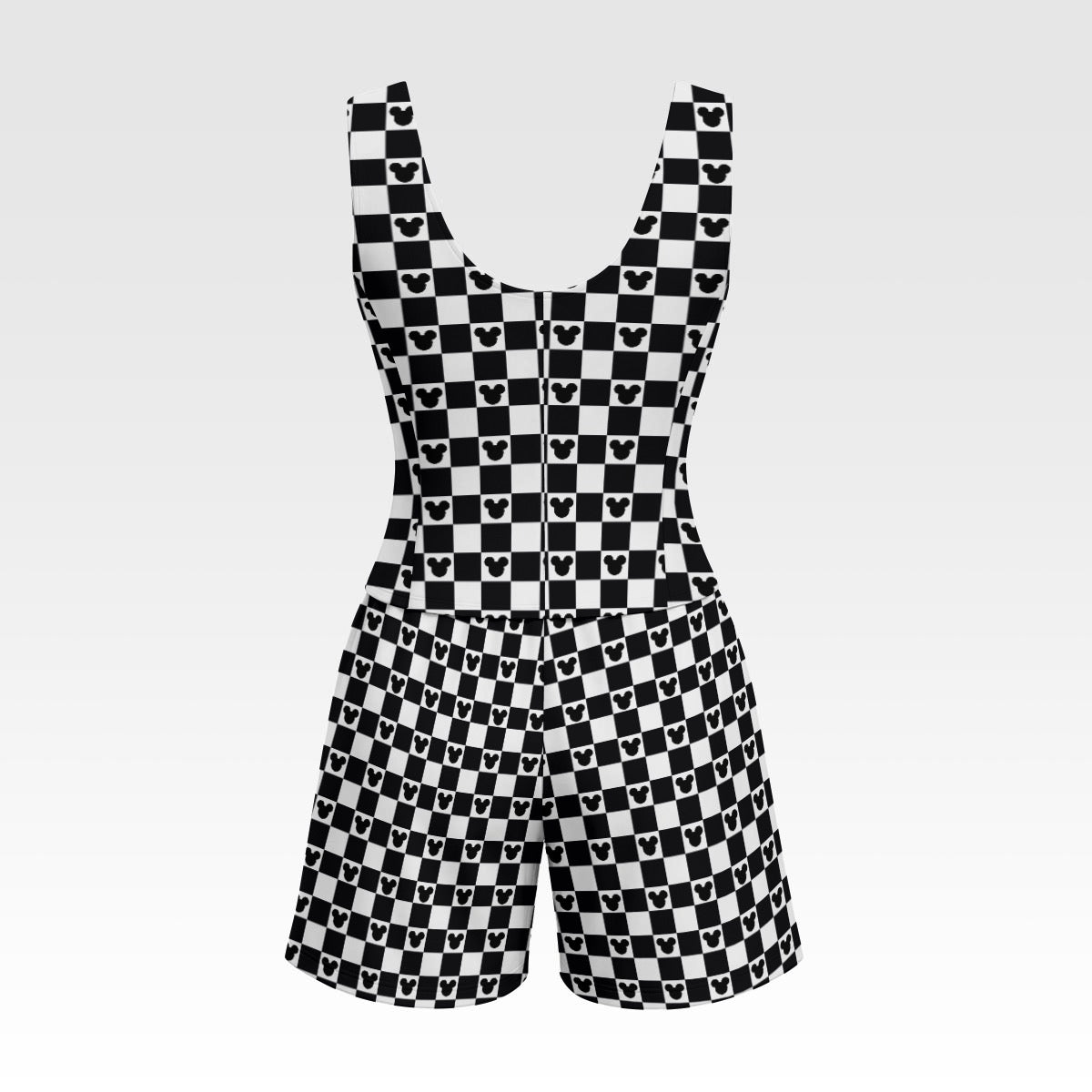 B&W Checkered MM Shapewear Shorts Set