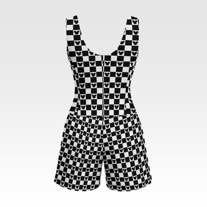 B&W Checkered MM Shapewear Shorts Set
