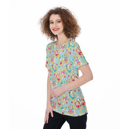 Vintage Cruising Stripe Women's O-Neck T-Shirt|180 GSM Jersey