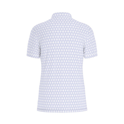 Purple Geo Men's Stretch Collar Polo Shirt
