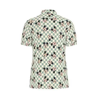 Checkered MM Men's Stretch Collar Polo Shirt