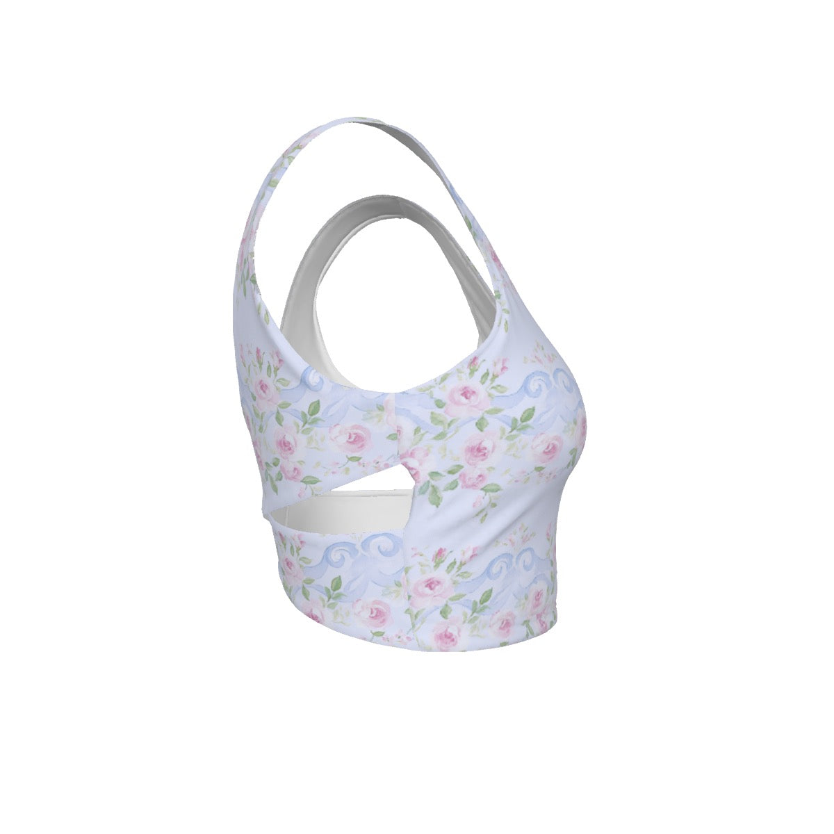 Grandmillenial Roses Women's Back Cross Sports Bra