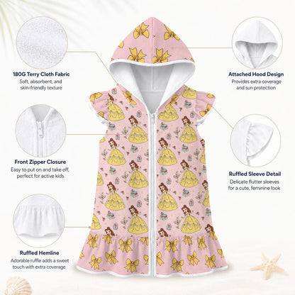 The Beautiful Princess Girls' Hooded Beach Cover-Up