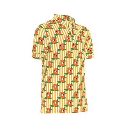 Striped Birdie Men's Stretch Collar Polo Shirt