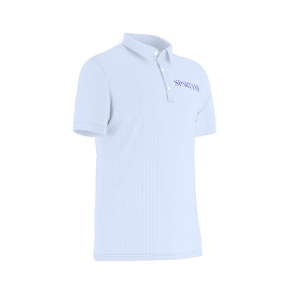 Blue Stripe Spartans Men's Stretch Collar Polo Shirt