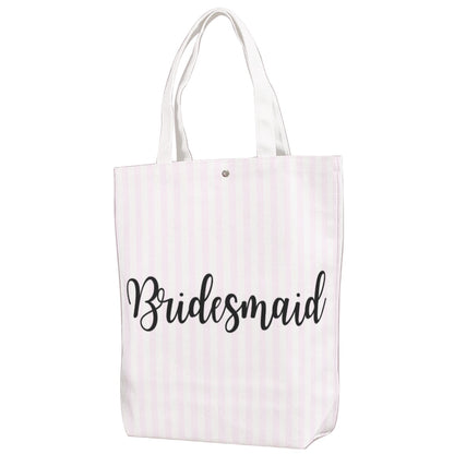 Bridesmaid Striped Canvas Bag With Shoulder Strap