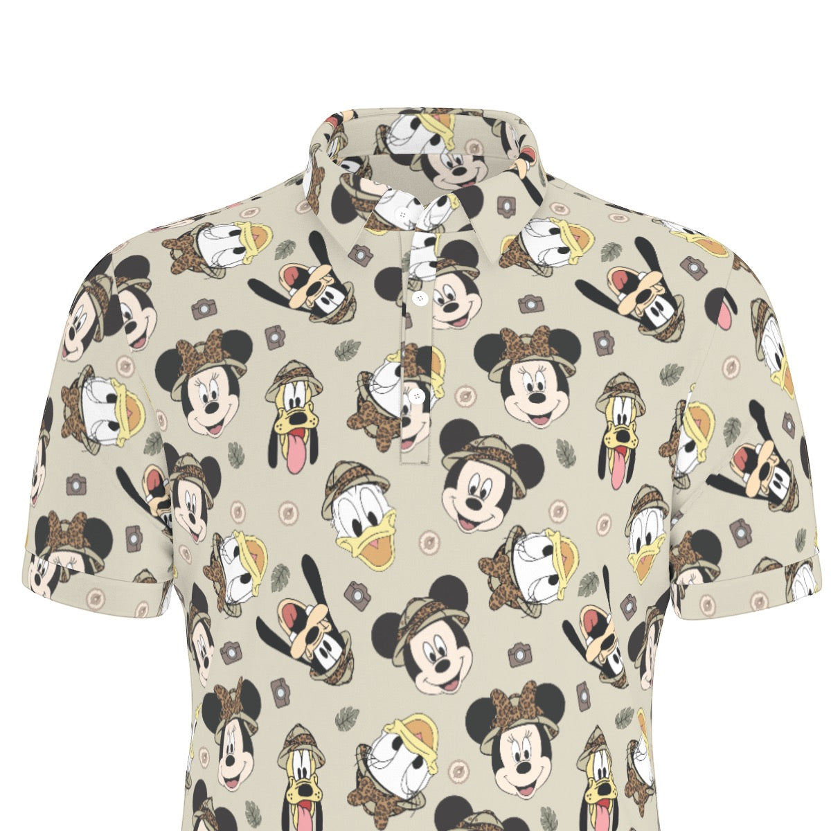 Safari Faces Men's Stretch Collar Polo Shirt