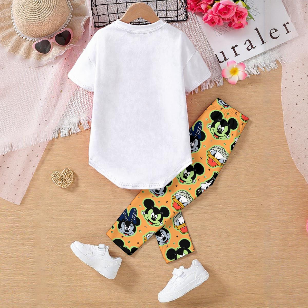 Not So Scary Monsters Panel [orange] Kids' Casual Top and Pants Set