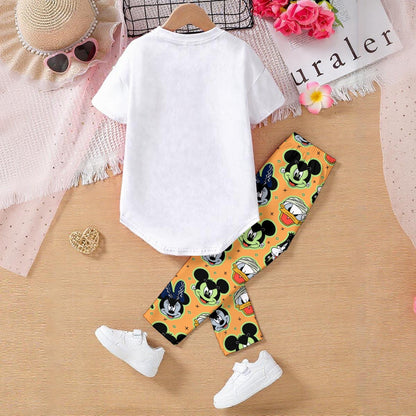 Not So Scary Monsters Panel [orange] Kids' Casual Top and Pants Set