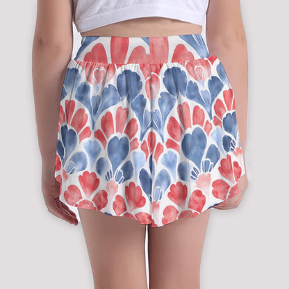 Patriotic Watercolor Girls' Sports Culottes
