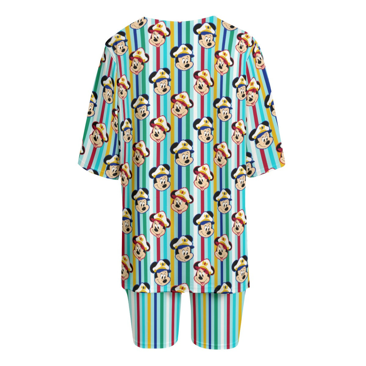 Merry Time Sailors & Stripe Women's T-shirt Set With Short Sleeve