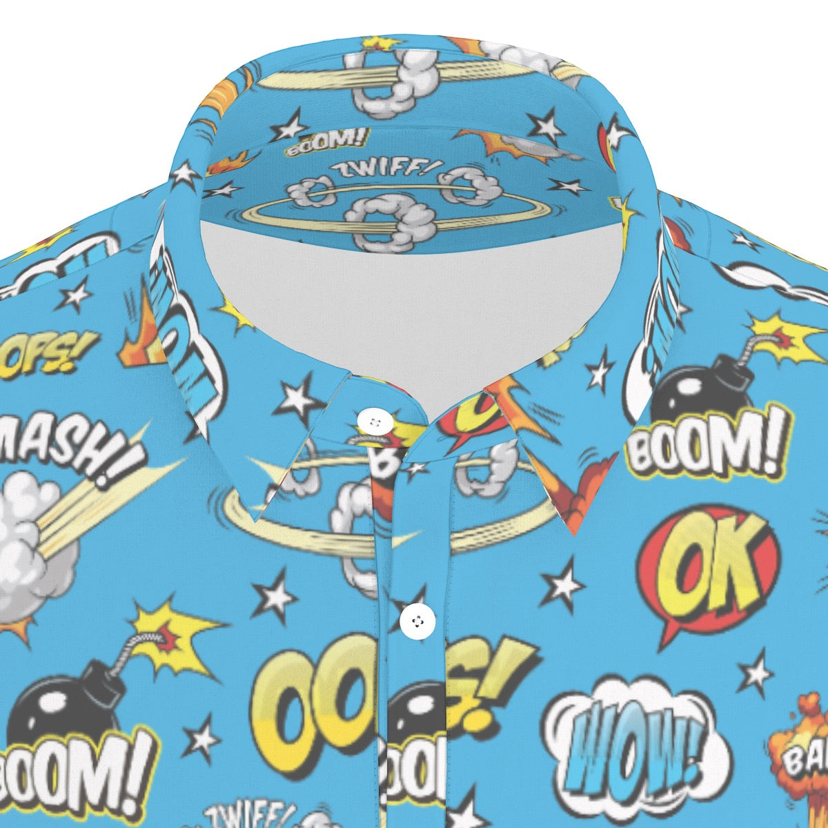 Blue Superhero Men's Stretch Collar Polo Shirt