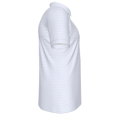 Blue Herringbone Bama Men's Stretch Collar Polo Shirt