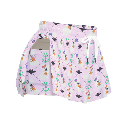 Ghost Ship Argyle [pink] Women's Sport Skorts With Pocket