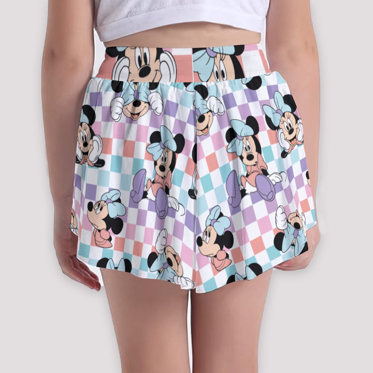 Colorful Check Minnie Girls' Sports Culottes