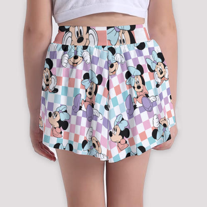 Colorful Check Minnie Girls' Sports Culottes
