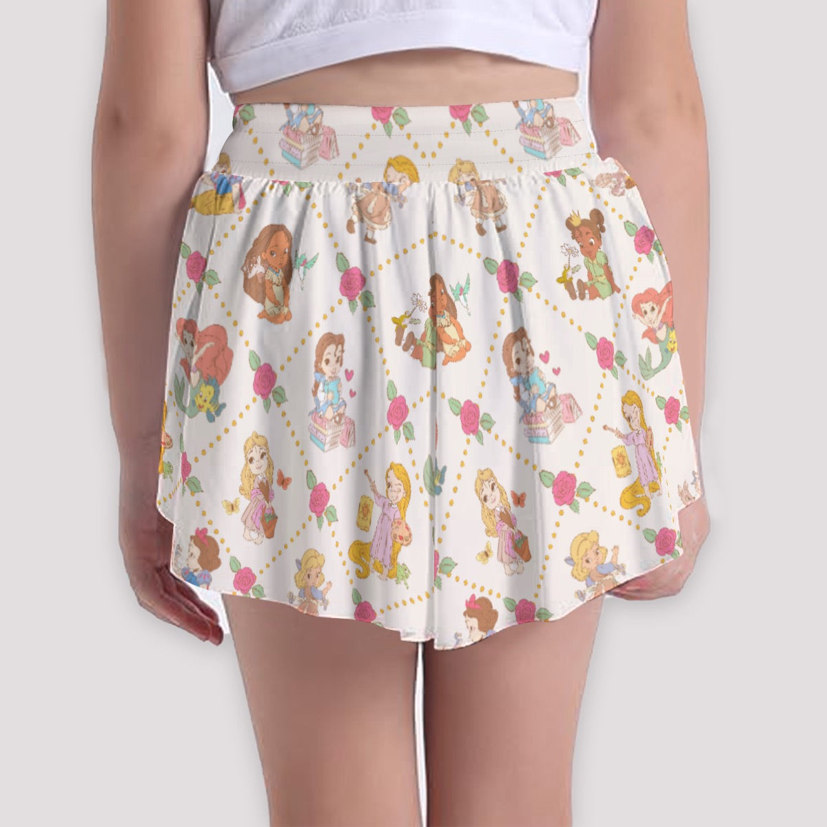 Young Princesses Yellow Print Girls' Sports Culottes
