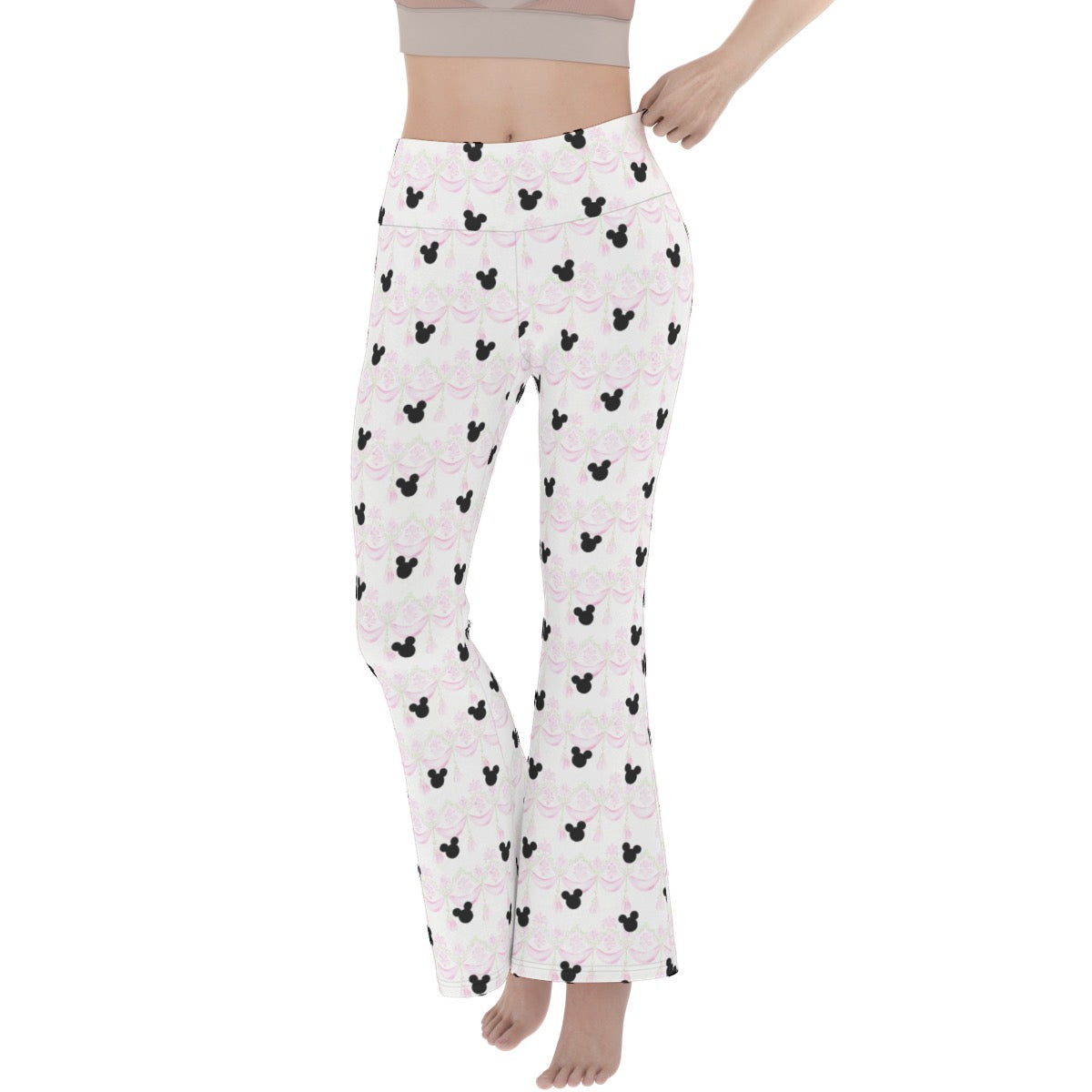 Pink Swag & Tassel Women's Flare Yoga Pants