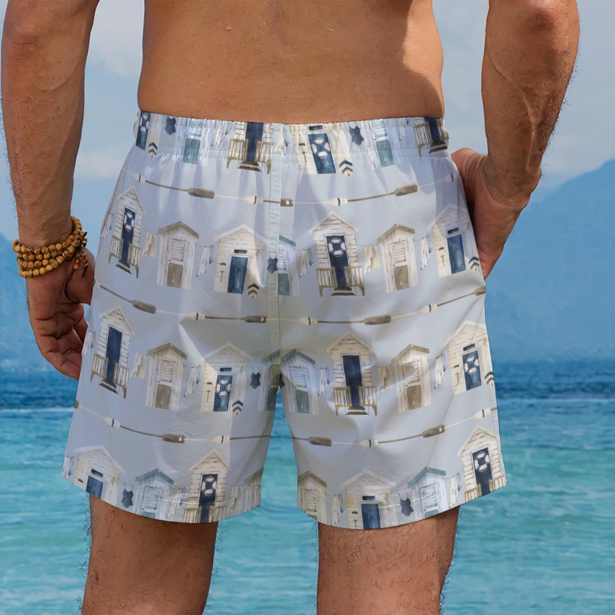 Beach Houses & Oars Men's Beach Shorts