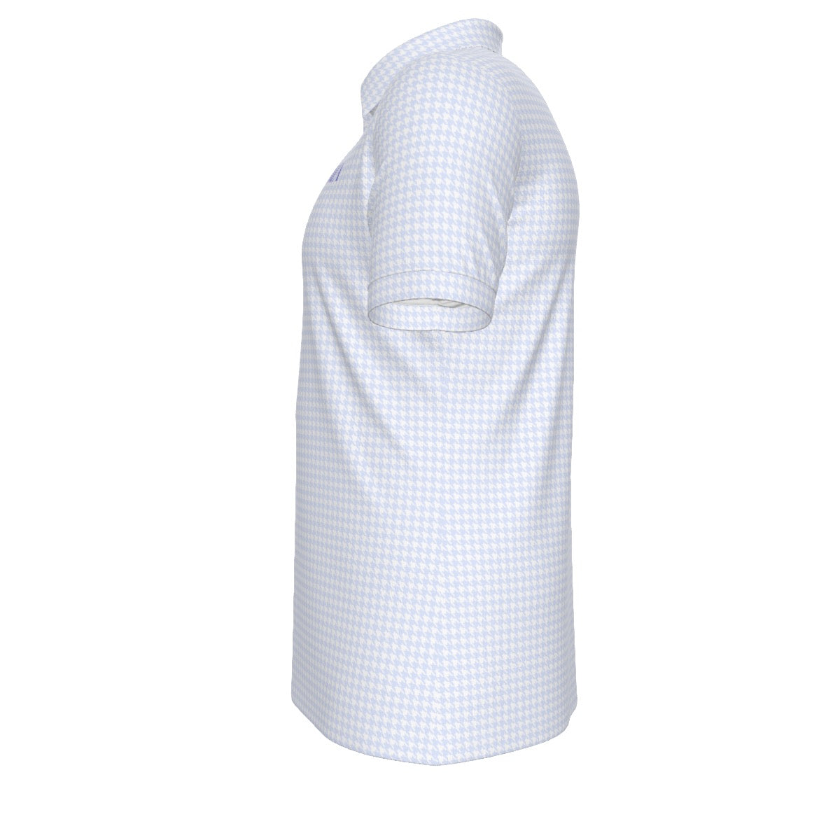 Blue Herringbone Bama Men's Stretch Collar Polo Shirt