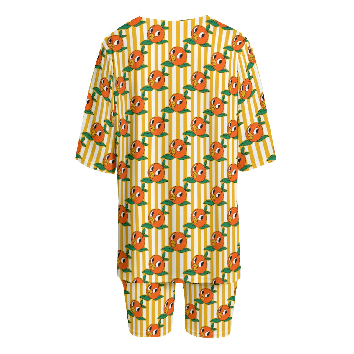Striped Birdie Women's T-shirt Set With Short Sleeve