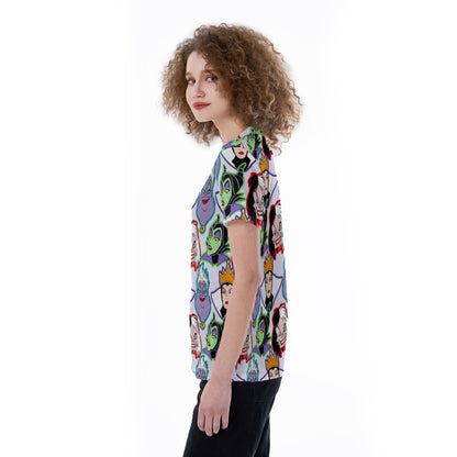 Evil Villains [purple] V-neck Women's T-shirt
