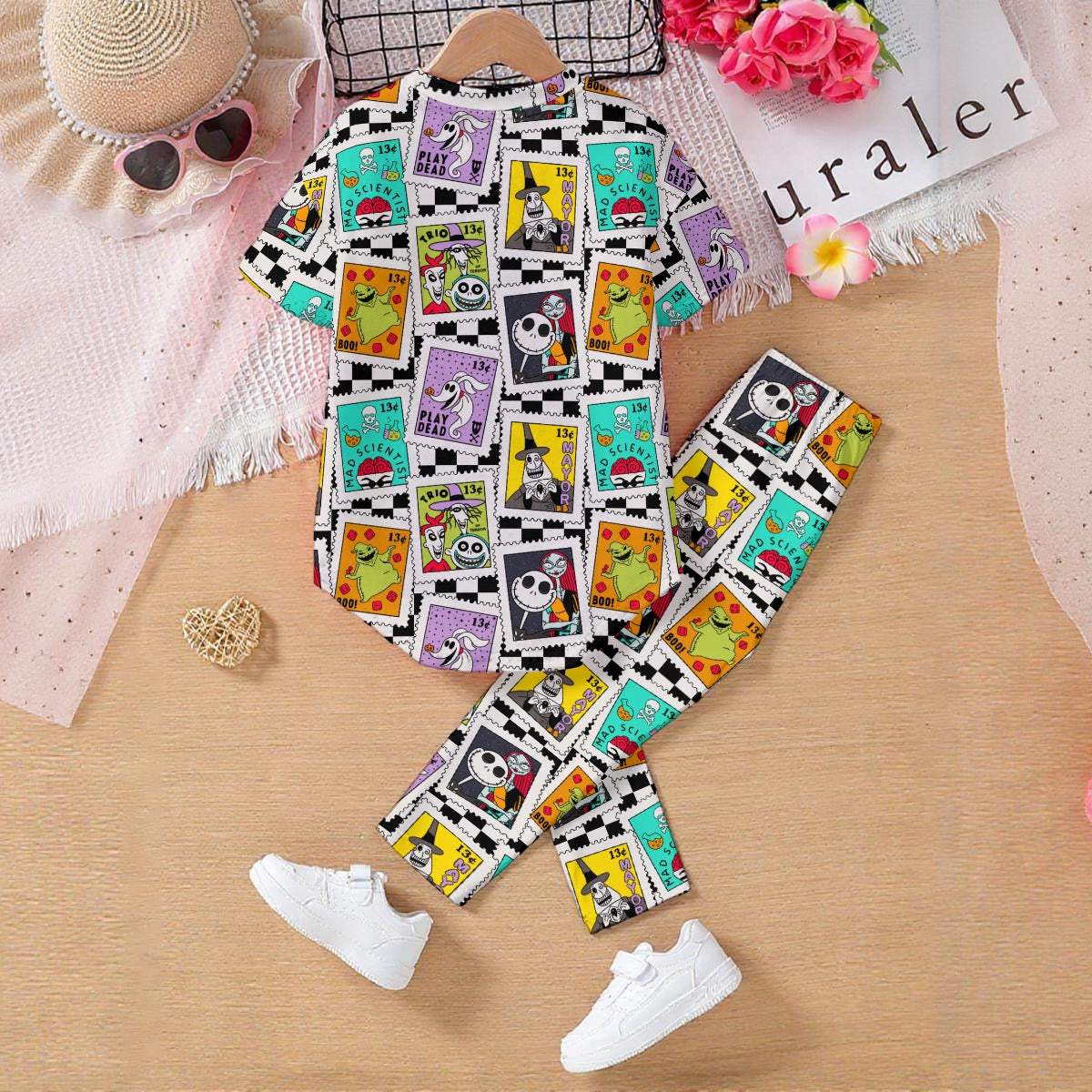 NBC Checkered Stamps Kids' Casual Top and Pants Set