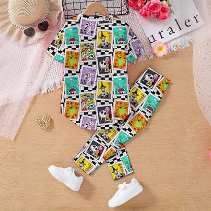 NBC Checkered Stamps Kids' Casual Top and Pants Set