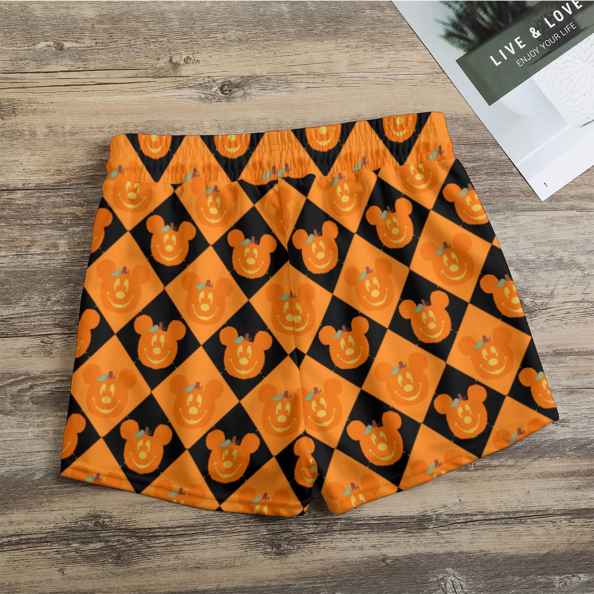 MM Pumpkin Argyle Women's Casual Shorts