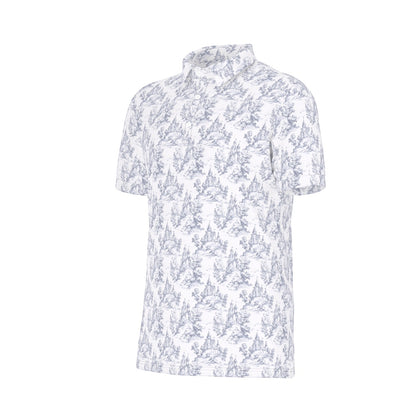 Dark Blue Toile Men's Stretch Collar Polo Shirt