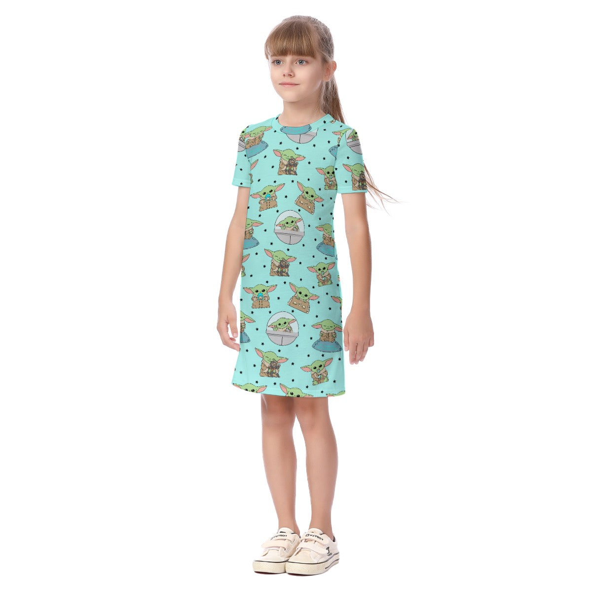 Aqua Foundling Kid's Short Sleeve Dress
