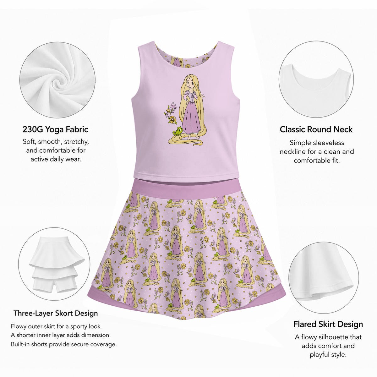 The Tower Princess Women's Sports Tank & Skort Set